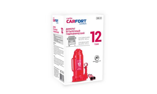 Домкрат гидравлический бутылочный Carfort, 12000кг, подъем 245-485мм, арт. DHB-12