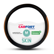 Оплетка на руль CARFORT SKIN, кожа, черный/коричневый цвет, размер M (37-39см) Оплетка на руль CARFORT SKIN, кожа, черный/коричневый цвет, размер M (37-39см)