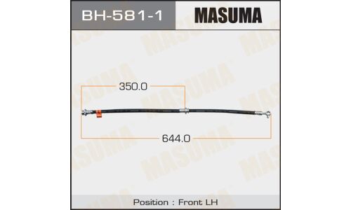 Шланг тормозной Masuma, передний, арт. BH-581-1
