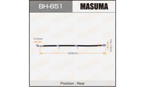 Шланг тормозной Masuma, задний, арт. BH-651