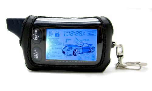 Чехол на брелок сигнализации Tomahawk TZ-9010/TZ-9020 кожаный черного цвета