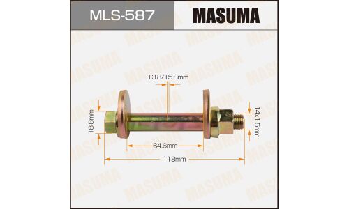 Комплект болта регулировочного (эксцентрика) Masuma MLS-587, для Mitsubishi (OEM 4013A097, 4013A187, 4113A053) (+гайка, шайба)