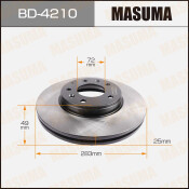 Тормозной диск Masuma передний, арт. BD-4210 Тормозной диск Masuma передний, арт. BD-4210