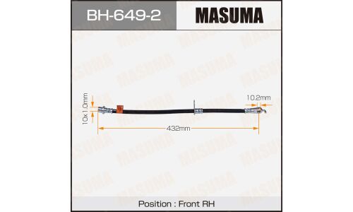 Шланг тормозной Masuma, передний, арт. BH-649-2