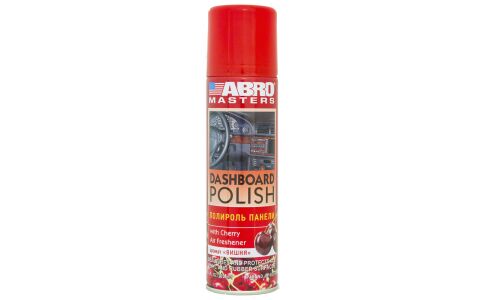 Полироль салона ABRO Masters Dashboard Polish, для пластика, винила и резины, с ароматом вишни, аэрозоль 220мл, арт. DP-633-CH