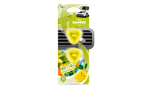 Ароматизатор в дефлектор Yammy Lemon Squash (Лимонная свежесть), жидкий, клипса, арт. F011
