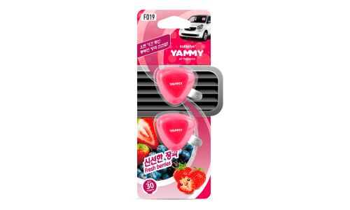Ароматизатор в дефлектор Yammy Fresh Berries (Свежие ягоды), жидкий, клипса, арт. F019