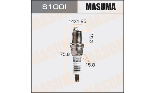 Свеча зажигания Masuma Iridium IK16 с иридиевым электродом, арт. S100I