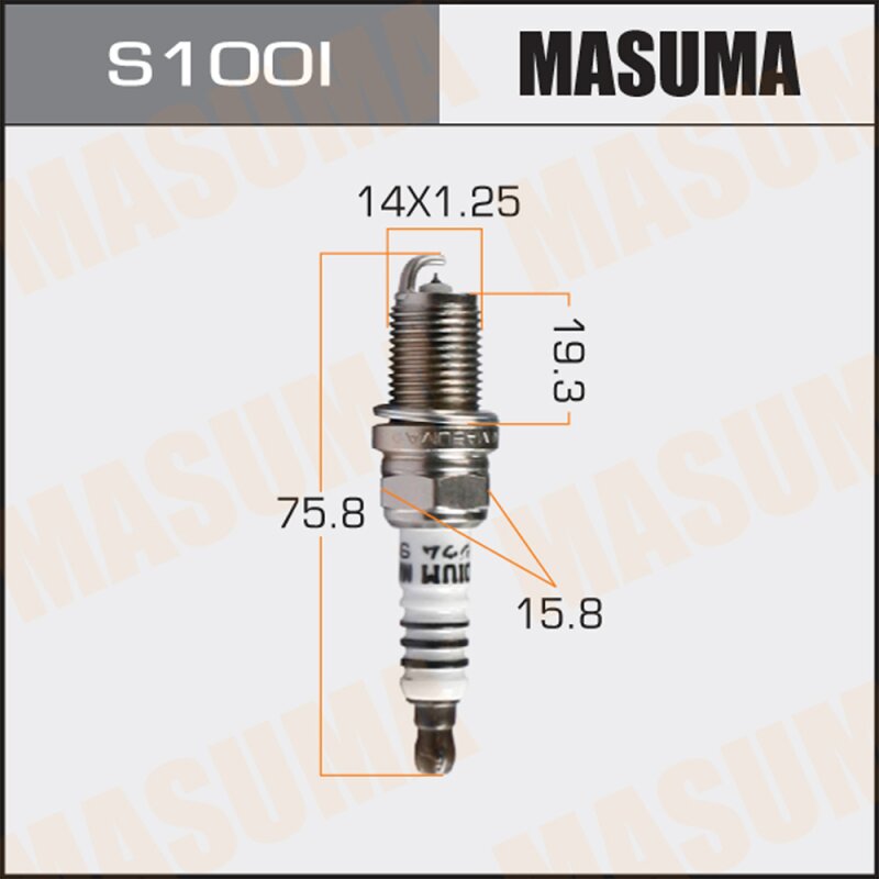

Свеча зажигания Masuma Iridium с иридиевым электродом, арт. IK16