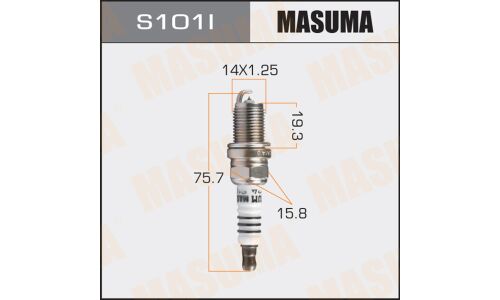 Свеча зажигания Masuma Iridium IK20 с иридиевым электродом, арт. S101I