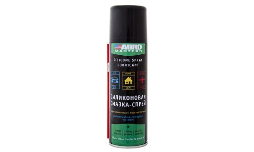 Смазка аэрозольная ABRO Masters Silicone Spray Lubricant многоцелевая, силиконовая, водостойкая, баллон 200мл, арт. SL-200-AM-RE