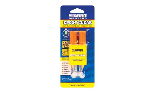 Клей эпоксидный ABRO Masters Epoxy Clear, многоцелевой, 5-минутный, прозрачный, шприц 6мл, арт. EC-300-R