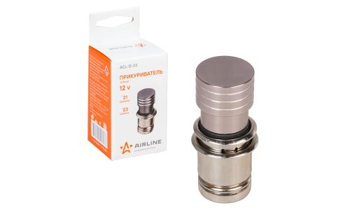 Прикуриватель Airline 12В, 1 гнездо, серебристый, арт. ACL-12-03