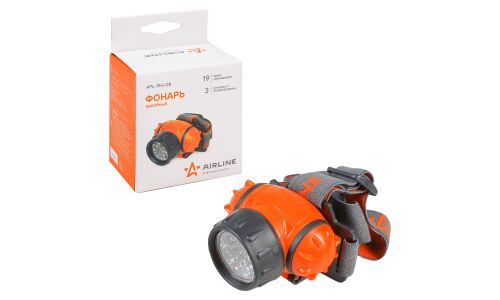 Фонарь налобный Airline AFL-19H-08, LEDx19, на батарейках 3хААА