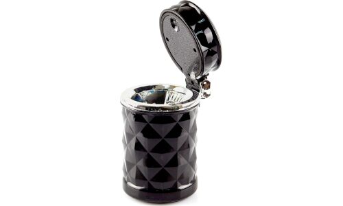 Пепельница с ромбовидными гранями с подсветкой, черный цвет