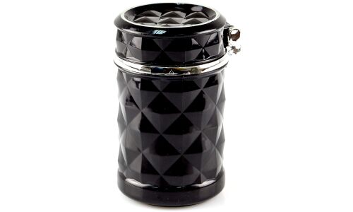 Пепельница с ромбовидными гранями с подсветкой, черный цвет