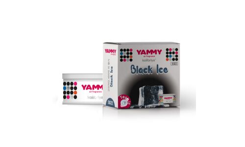 Ароматизатор на торпедо Yammy Black Ice (Мужской), меловой, баночка, арт. S022