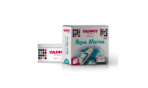 Ароматизатор на торпедо Yammy Aqua Marine (Морская свежесть), меловой, баночка, арт. S024