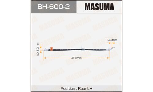 Шланг тормозной Masuma для Toyota Highlander, задний, левый, арт. BH-600-2