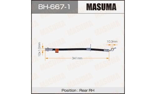 Шланг тормозной Masuma для Toyota Avensis, задний, правый, арт. BH-667-1