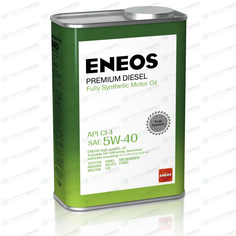 Масло моторное Eneos Premium Diesel 5w40 синтетическое, API CI-4, ACEA ...