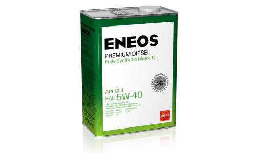 Масло моторное Eneos Premium Diesel 5w40 синтетическое, API CI-4, ACEA E4/E7, JASO DH-1, для дизельного двигателя, 4л, арт. 8809478943077