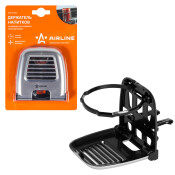 Подстаканник Airline, в дефлектор, складной, чёрный/серый, арт. ACH-D-001 Подстаканник Airline, в дефлектор, складной, чёрный/серый, арт. ACH-D-001