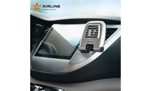 Подстаканник Airline, в дефлектор, складной, чёрный/серый, арт. ACH-D-001