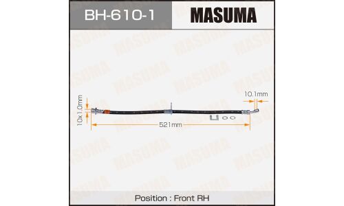 Шланг тормозной Masuma для Honda Civic, передний, правый, арт. BH-610-1