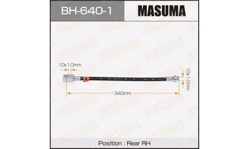 Шланг тормозной Masuma для Nissan FX35 / FX37 / FX50, задний, правый, арт. BH-640-1
