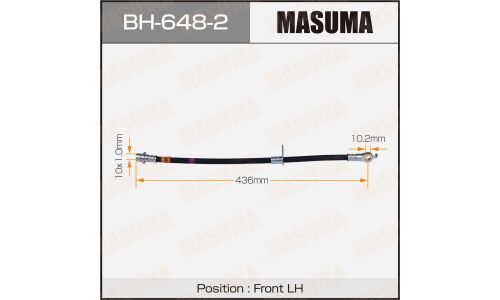 Шланг тормозной Masuma для Toyota Camry, передний, левый, арт. BH-648-2