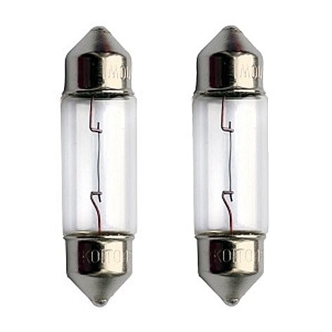 

Лампа Koito Festoon C10W (SV8.5, T10x37), 12В, 10Вт, комплект 2 шт