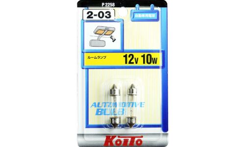 Лампа Koito Festoon C10W (SV8.5, T10x37), 12В, 10Вт, комплект 2 шт, арт. P2258