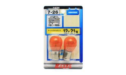 Лампа Koito PY21W (BAU15s, S25), 12В, 21Вт, оранжевая, комплект 2 шт, арт. P4570A