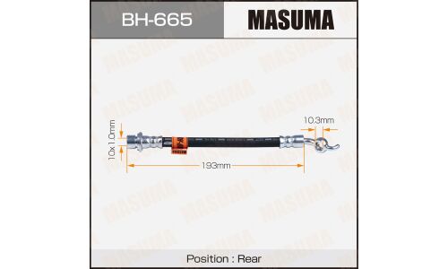 Шланг тормозной Masuma для Toyota Corolla / Auris, задний, арт. BH-665