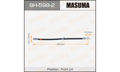 Шланг тормозной Masuma, передний, арт. BH-599-2