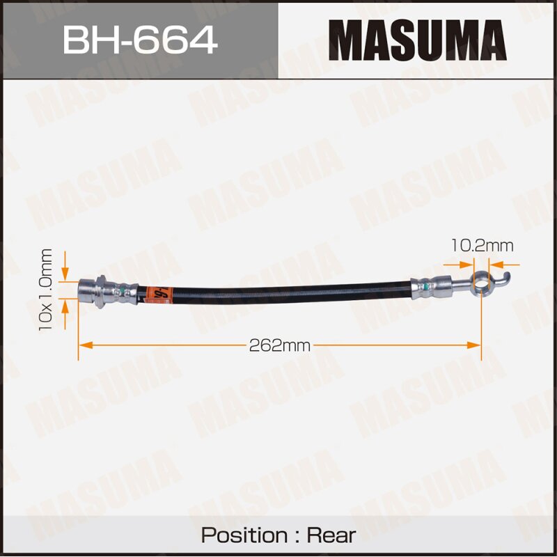 

Шланг тормозной MASUMA T-/rear/ YARIS / NLP90L, SCP90L