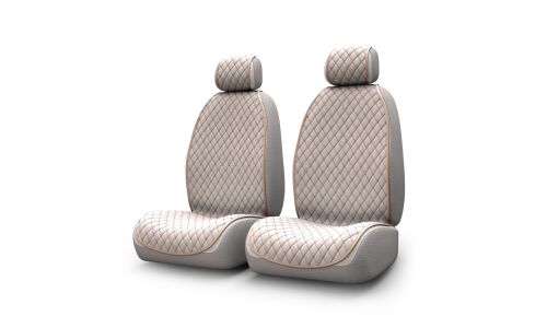 Накидки CARFORT SHAMMY для передних сидений, велюр, бежевый цвет, комплект 2шт