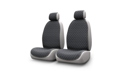 Накидки CARFORT SHAMMY для передних сидений, велюр, серый цвет, комплект 2шт