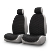 Накидки CARFORT SHAMMY для передних сидений, велюр, черный цвет, комплект 2шт Накидки CARFORT SHAMMY для передних сидений, велюр, черный цвет, комплект 2шт
