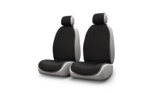 Накидки CARFORT SHAMMY для передних сидений, велюр, черный цвет, комплект 2шт