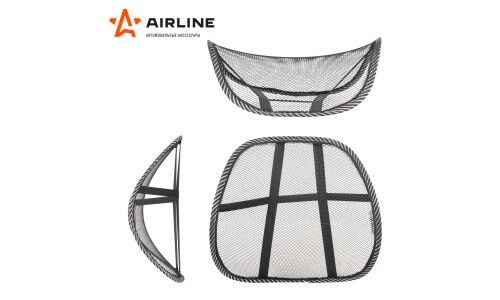 Поддержка спины Airline, анатомическая, ПВХ, черный цвет, 480x380мм, арт. ASC-BS-18