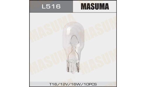 Лампа Masuma W16W (W2.1x9.5d, T16), 12В, 16Вт, арт. L516