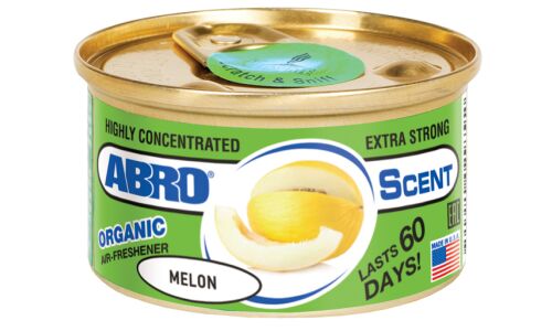 Ароматизатор на торпедо ABRO Organic Melon (Сочная дыня), с растительным наполнителем, баночка 42г, арт. AS-560-ME-RE-12