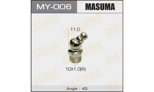 Тавотница Masuma, M10x1(R), угол 45°, арт. MY-006