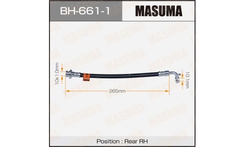 Шланг тормозной Masuma для Infiniti M35 / G25, задний, правый, арт. BH-661-1