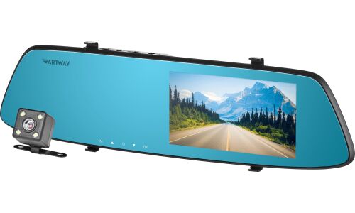 Видеорегистратор-зеркало заднего вида ARTWAY AV-604 Super HD, (две камеры), 2304х1296, обзор 140°, экран 4.5", 2 камеры