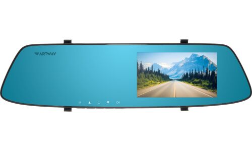 Видеорегистратор-зеркало заднего вида ARTWAY AV-604 Super HD, (две камеры), 2304х1296, обзор 140°, экран 4.5", 2 камеры
