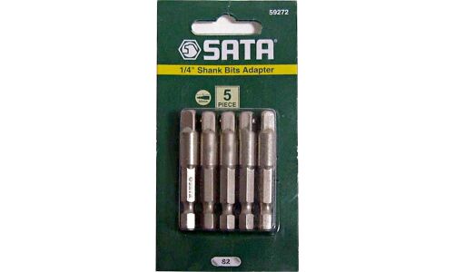 Переходник SATA, c шестигранника 1/4"M на квадрат 1/4"M, длина 50мм, 5 шт, арт. 59272