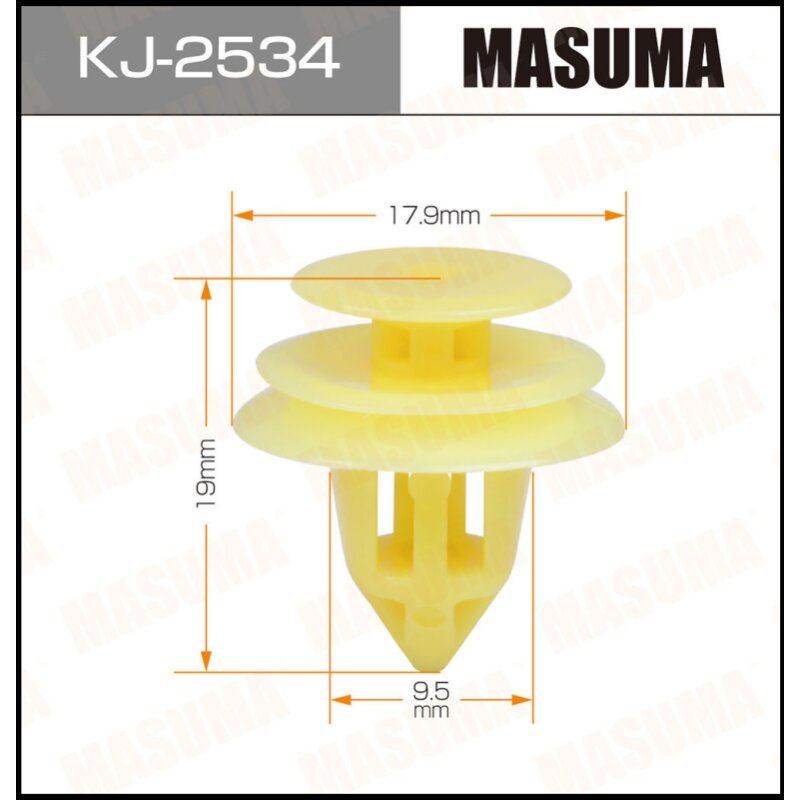 

Клипса крепежная MASUMA KJ-2534 (OEM 90467-09215) (стоимость за упаковку 50 шт